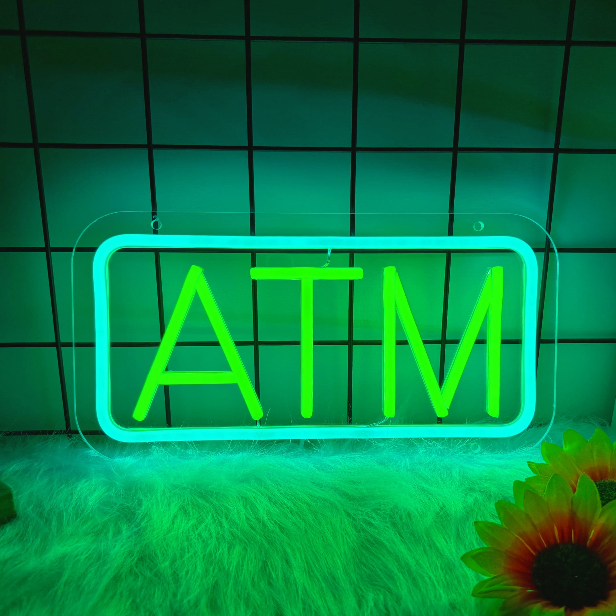 ATM Neon Sign, ATM Led Signs for Wall Decor, Dimmable Neon Light Sign for Bank, Bedroom, Game Room, Kids Room, Bar Decoration, Dimmable USB Powered Light Up Signs for Party Decor