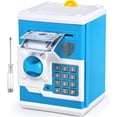 thumbnail image 1 of ATM Piggy Bank for Boys Girls, Mini ATM Coin Bank Money Saving Box with Password, Kids Safe Money Jar for Adults with Auto Grab Bill Slot, Great Gift Toy Bank for Kids(Blue White), 1 of 4