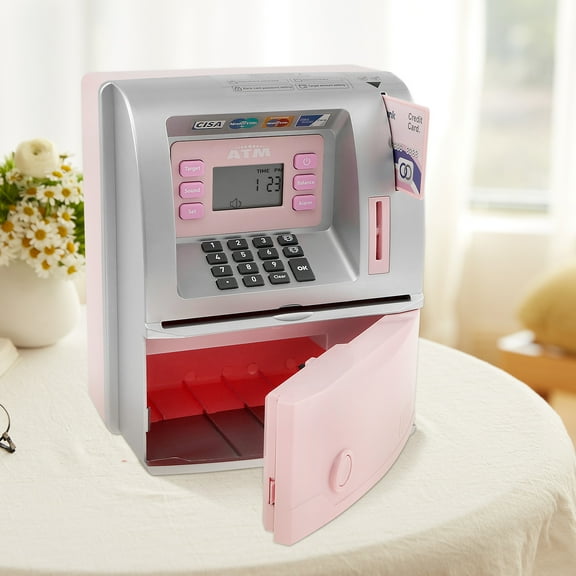 ATM Piggy Bank Convenient Interesting Kids ATM Machine Safe Talking ATM Piggy Bank Upgraded ATM Piggy Bank Digital Electronic Savings Safe Machine Box for Children