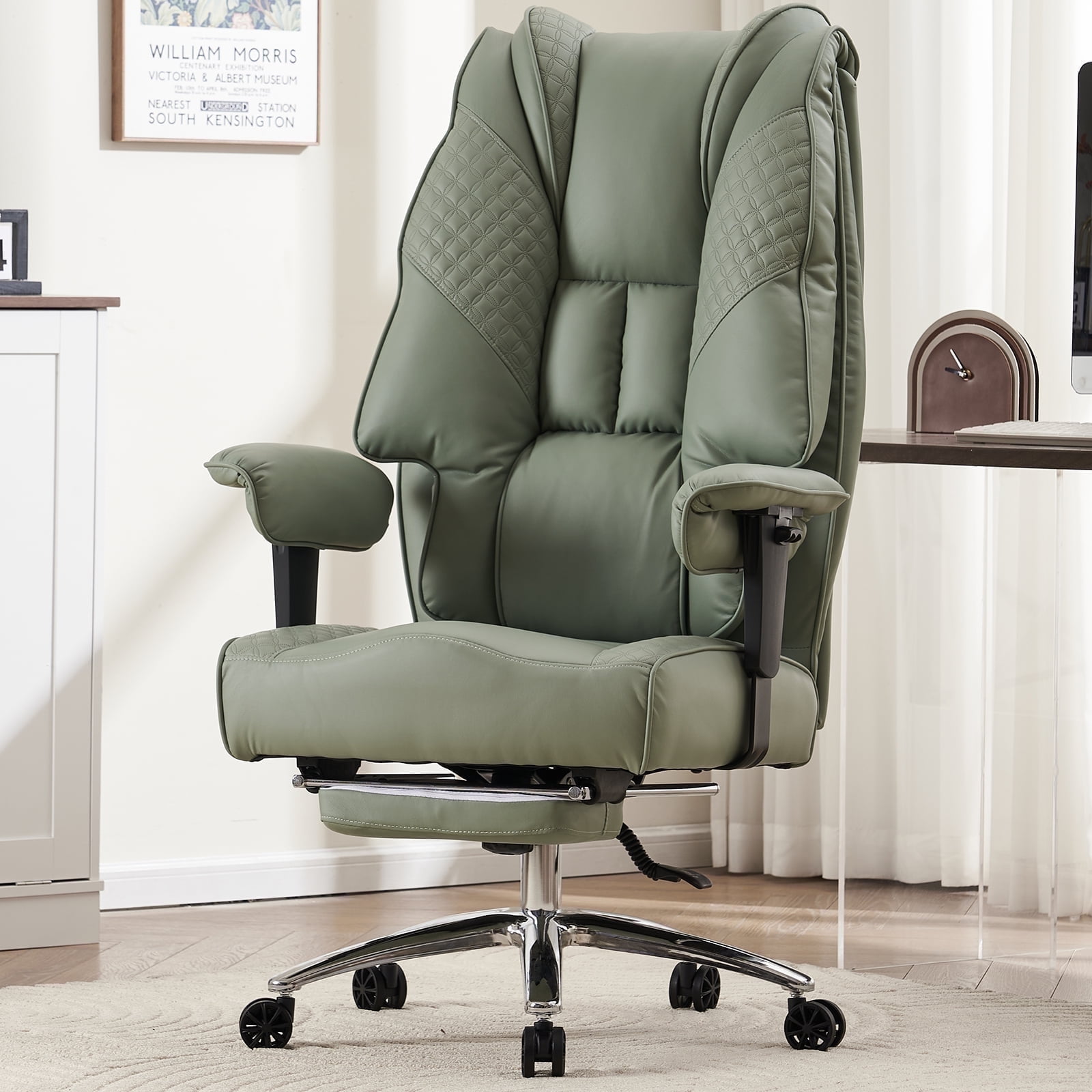 Ergonomic Executive High Back Office Chair with Footrest,Lumbar Support,Grey main image 0