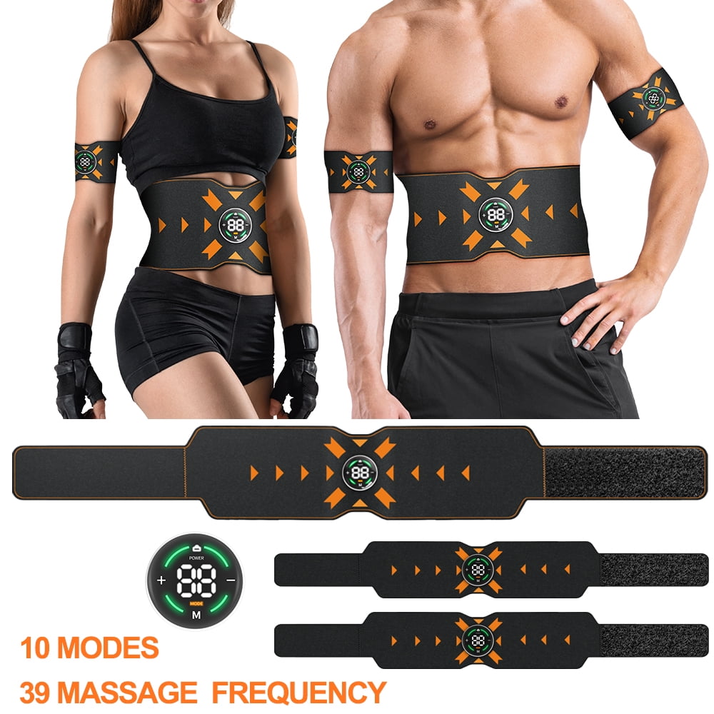 Ab Stimulator High Intensity Belt With No Gel Pads ATMOKO EMS Abdominal Muscle Stimulator, Muscle Toning Belt Rechargeable