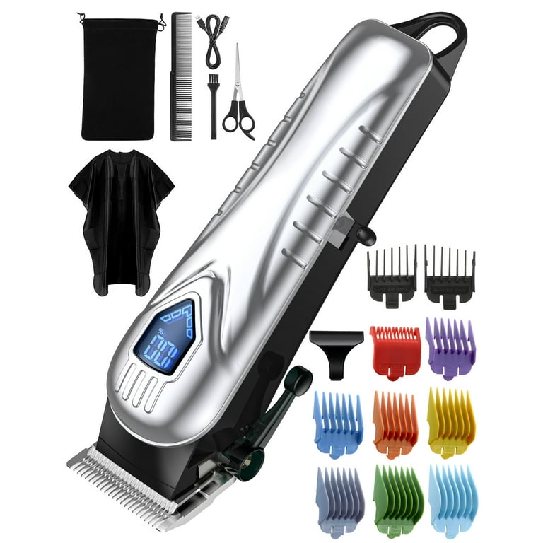 ATMOKO Hair Clippers for Men Cordless 17Pcs Mens Hair Clippers Kit with 10 Color Combs Professional Barber Hair Cutting Kit with Scissors
