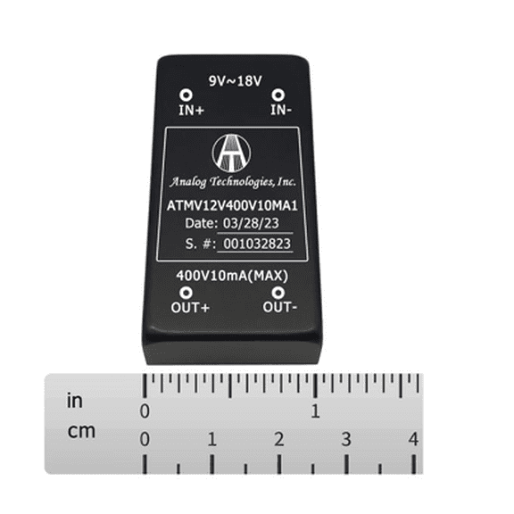 ATMV12V400V10MA1 12-15V to 400V Isolated DC-DC Power Module, 4W, 10mA