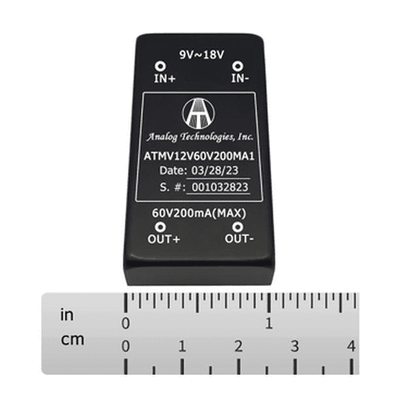ATMV12V60V200MA1 12-18V to 60V Isolated DC-DC Power Module, 12W, 200mA