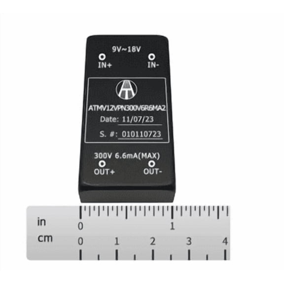 ATMV12VPN300V6R6MA2 12-14V to 300V Isolated DC-DC Power Module, 2W, 6.6mA