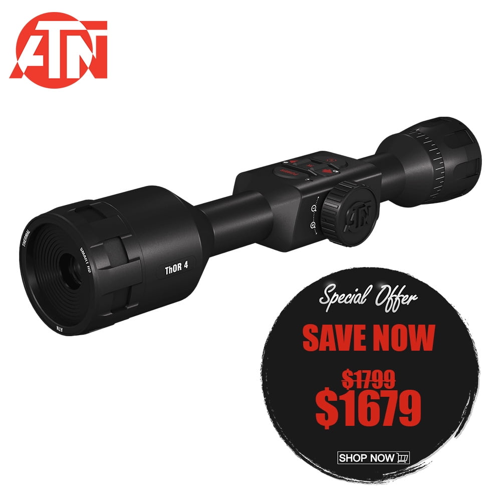 ATN Thor 4 384 1.255x Thermal Scope Video HD rec Smooth Zoom WiFi