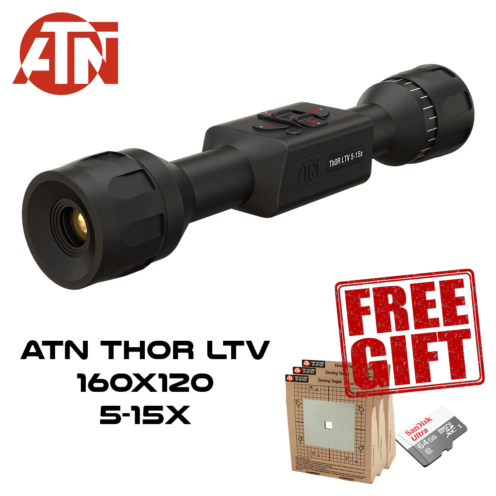 ATN Thor LTV 515x, 160x120 12 micron Thermal Rifle Scope w/ Video