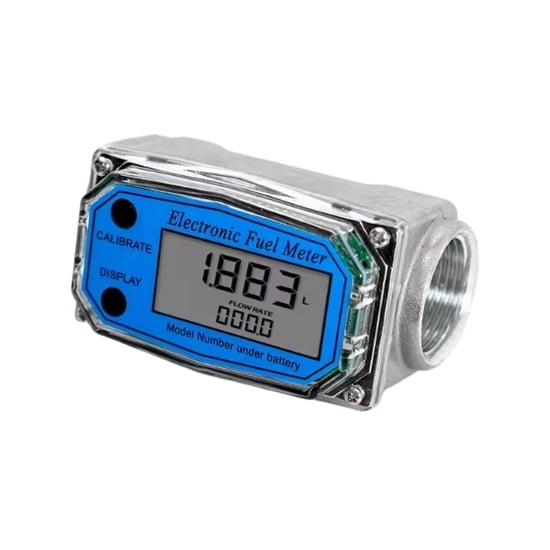 ATO 1 Inch Digital Turbine Flow Meter (DN25)Stainless Steel,for Diesel/Gas/Water Flow Monitoring - Threaded Connection, -25°C~70°C, LCD Display
