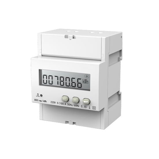 ATO 1-Phase DIN Rail Multi-function kWh Energy Meter - 230V, 5(100)A/1.5(6)A, Class 1 Accuracy, RS485 Modbus, 7-Digit LCD - for Industrial & Commercial Power Monitoring