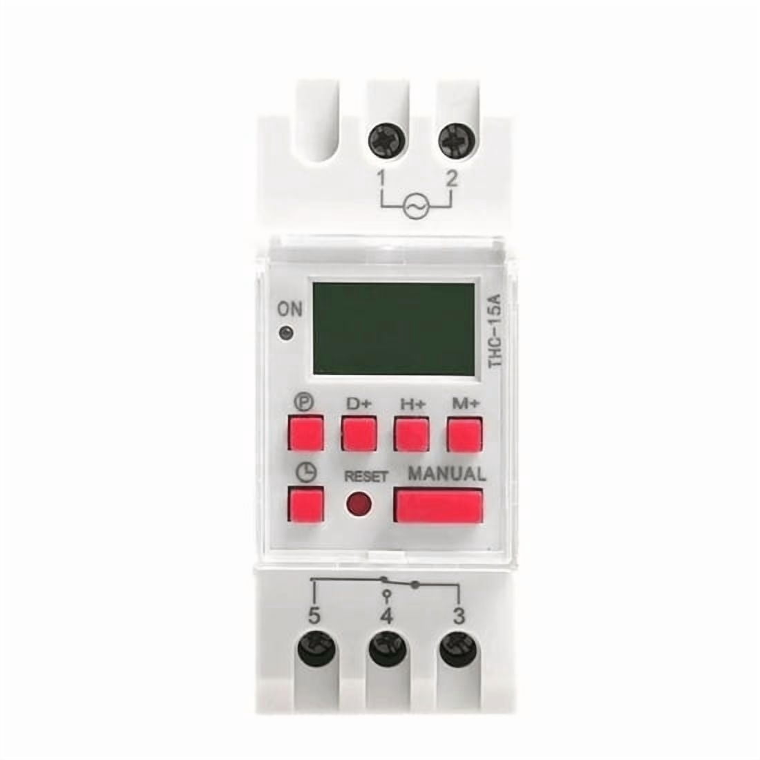 ATO 15A Digital Timer Switch 24V DC, 35mm DIN Rail 16 ON/OFF, LCD, - for Lighting, Agriculture & Industrial Equipment