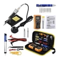 thumbnail image 1 of ATO 60W Soldering Iron Kit with Multimeter, 2PCS Tips,Digital Display Electric Soldering Iron Tool Set 15Pcs, 1 of 1