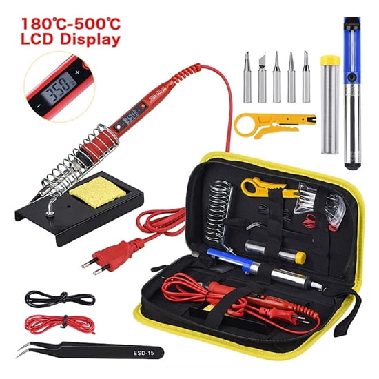 ATO 80W Soldering Iron Kit with Multimeter, Digital LED Display Electric Soldering Iron Tool Set 11Pcs