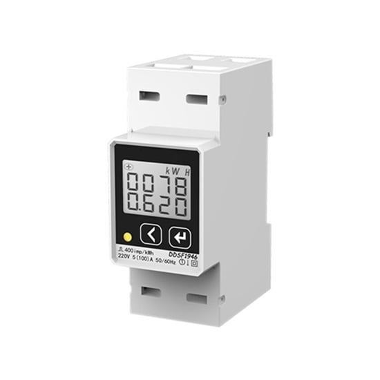 ATO Single Phase DIN Rail Energy Meter - 230V, 100A, Class 1 Accuracy, RS485 Modbus-RTU, 4-Digit LCD - for Industrial & Commercial Power Monitoring