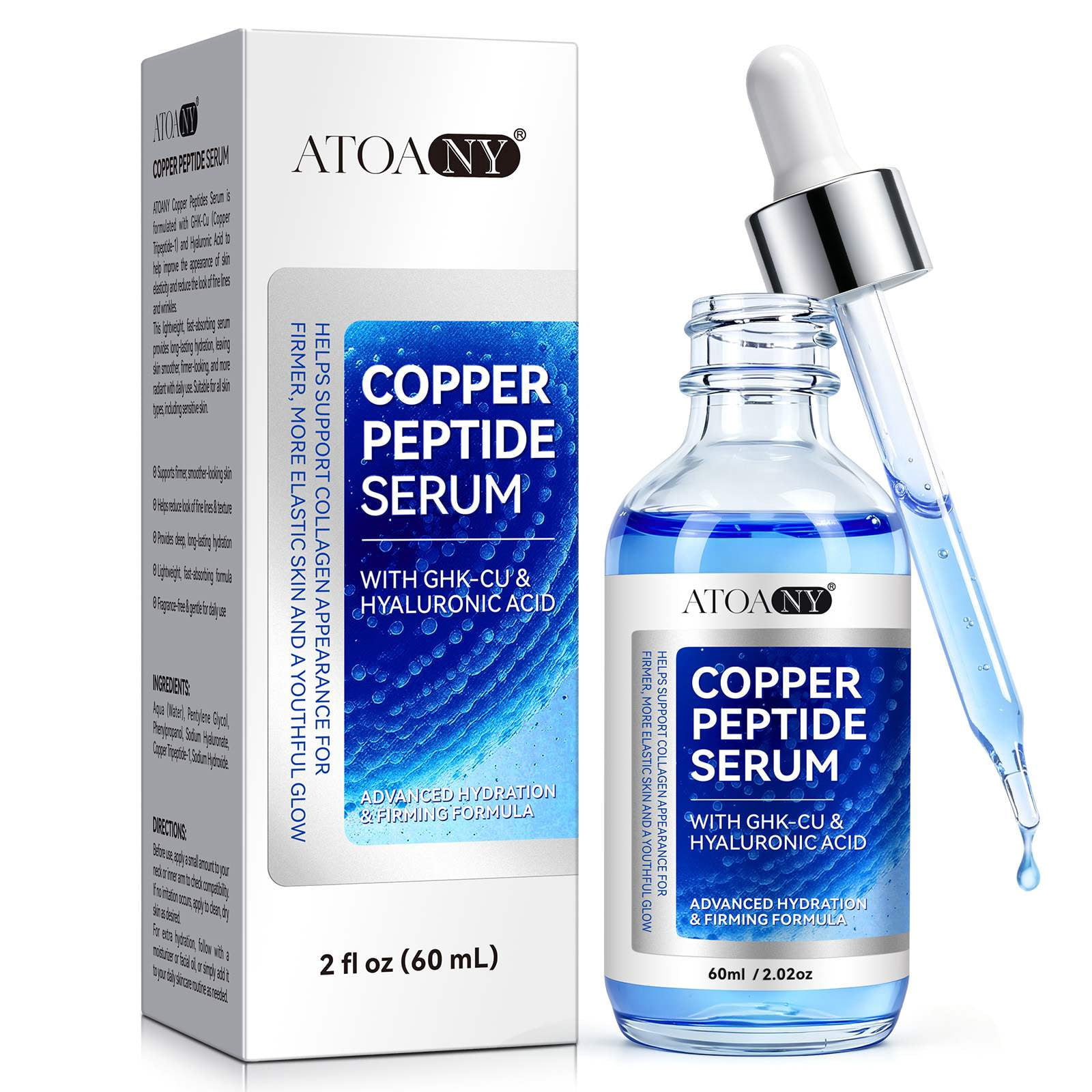 ghk cu sodium hyaluronate GHK-Cu Copper Peptide Serum  Private Label Skin Repair NO Label Reduces fine lines GHK-Cu Organic Serum | Copper