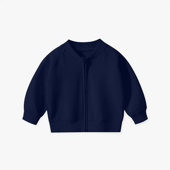 ATOGUTA 1-7 Years Kids Baseball Jackets Boys and Girls Fall Coat Zipper Cardigan Sport School Jacket Navy