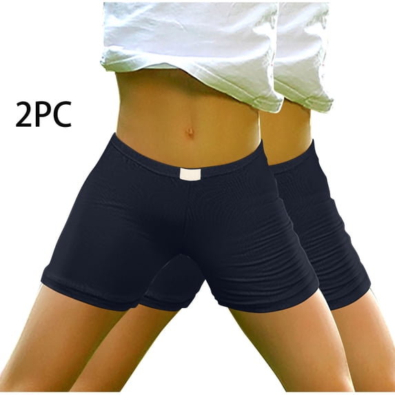 ATOGUTA 2 Pack Girls Bicycle Shorts Running Active Shorts Sports Workout Shorts for Kids Navy, Size 4T-14