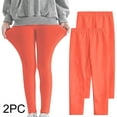 thumbnail image 1 of ATOGUTA 2-Pack Girls Leggings Comfortable Stretchy Footless Girls Pants Kids Soft Pull On Warm Tights Orange, Size 3T-12, 1 of 5