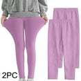 thumbnail image 1 of ATOGUTA 2-Pack Leggings Girls Comfortable Stretchy Footless Girls Pants Kids Soft Pull On Warm Tights Purple, Size 3T-12, 1 of 5