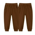 thumbnail image 1 of ATOGUTA 2 Pack Pants Boy Girl Size 1T-7 Stretch Pleated Soft Straight Leg Plain Long Cuff Leg Pants Brown, 1 of 2
