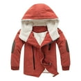 thumbnail image 1 of ATOGUTA 3-12 Years Boys Girls Winter Outwear Coats Kids Warm Outfits Windproof Fleece Hooded Jacket for Kids Orange, 1 of 1
