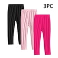 thumbnail image 1 of ATOGUTA 3-Pack Girl Leggings Size 2T-13 Pull on Stretchy Soft Leggings Tights Full Length Pants for Kids Hot Pink, 1 of 5