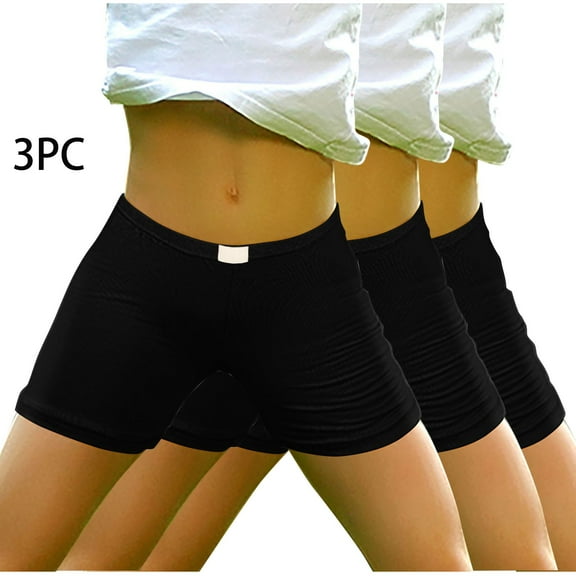 ATOGUTA 3 Pack Girls Boyshorts Underwear High Waisted Running Shorts Soccer Gym Sports Active Short for Kids Black, Size 4T-14