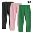 thumbnail image 1 of ATOGUTA 3 Pack Girls Leggings Size 3T-12 Basic Leggings Stretchy Leggings Footless Tight Pants Green, 1 of 5