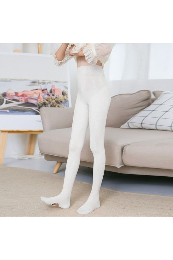 3T-12 Ballet Tights for Girls & Toddler Ankle Support Girls Dance Tights Elastic Soft Girls Tights for Uniforms, Dresses White