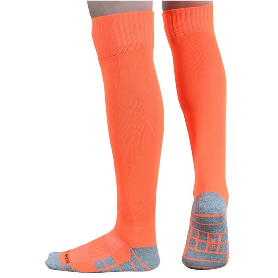 ATOGUTA 4T-13 Kids Soccer Socks Toddler Soccer Socks Girls Knee High Youth Soccer Socks Uniform Tube Socks Orange
