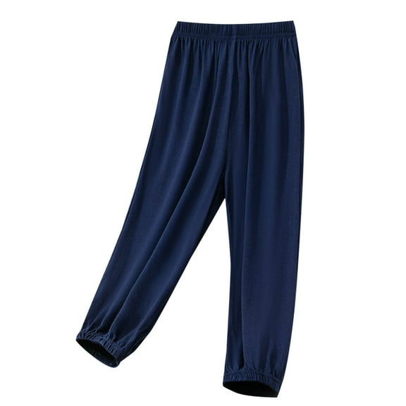 ATOGUTA Pants for Girls Casual Pull On Jogger Sweatpants with Pockets for Boys Navy, Size 4T-15