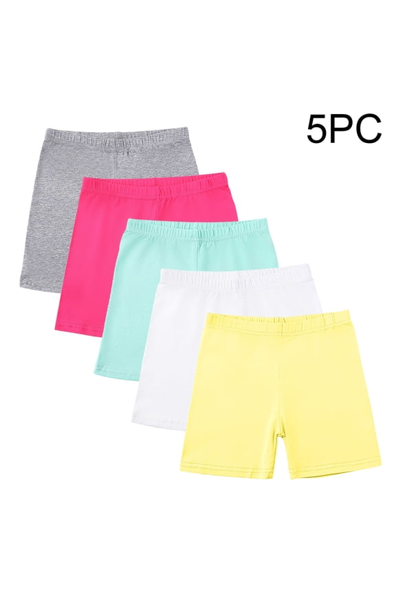 5-14 Years 5 Pack Girls Shorts Teen Biker Cartwheel Multi-Color Dance Under Dress Girls Clothes Multicolor