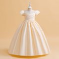 thumbnail image 1 of ATOGUTA 7-14 Years Kids Formal Dresses for Girls Satin Dresses Bridesmaid Wedding Communion Birthday Party Pageant Maxi Prom Gown for Kids Beige, 1 of 6