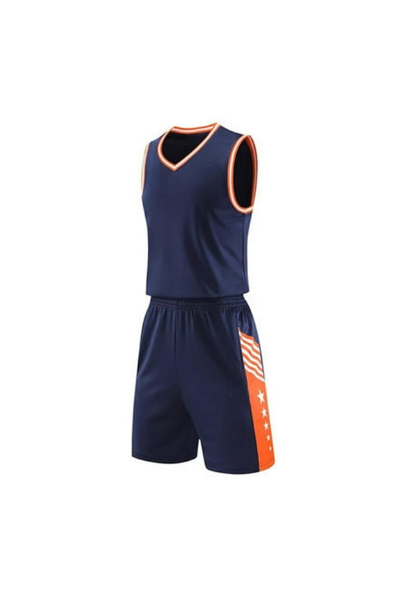 Activewear Clothing Set for Boys Size 4-14 Years Basketball Performance Set Youth Lightweight Basketball Tank Top and Track Shorts Dark Blue