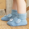 thumbnail image 1 of ATOGUTA Anti Slip Socks Kids Fleece Soft Shoes Non Skid Winter Warm Slippers for Newborn Infant Baby Boys Girls, Sizes 0-3T, 1 of 4