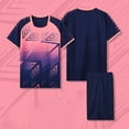 thumbnail image 1 of ATOGUTA Athleisure Shorts Set for Boys Size 4-14 Years 2 Piece Short Sleeve Crewneck Performance Tees and Athletic Shorts for Boys Dark Blue, 1 of 5