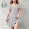 thumbnail image 1 of ATOGUTA Athletic Dress for Girls Gray Ruffle Summer Dresses Cute Birthday Party Princess Sundress 5T-15, 1 of 7