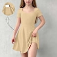 thumbnail image 1 of ATOGUTA Athletic Dress for Girls Khaki Ruffle Summer Dresses Cute Birthday Party Princess Sundress 5T-15, 1 of 7
