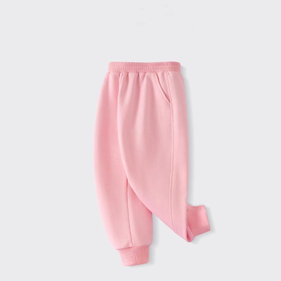 ATOGUTA Athletic Pants for Boys Girls Elastic Waist Baggy Joggers Fall School Uniform Hiking Pants Pink, Size 2T-14