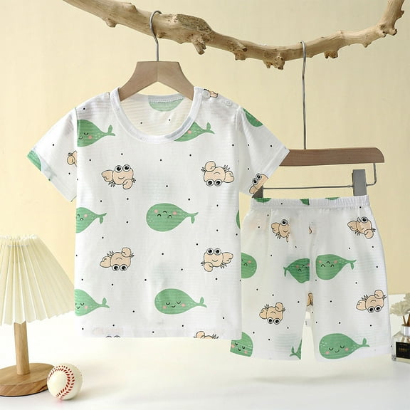 ATOGUTA Baby Clothes Boys 2 Piece Short Sleeve Pjs Kids Summer Sleepwear Clothes Set 6M-6