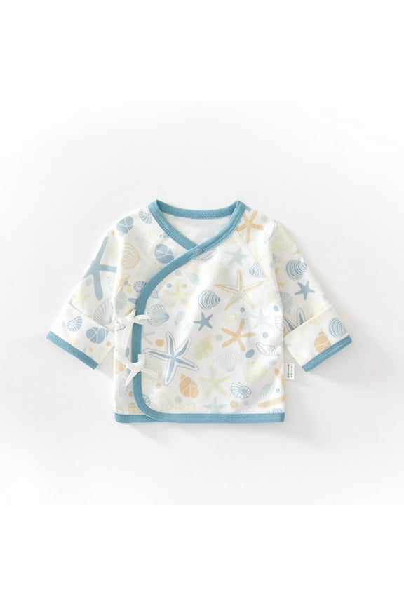 Baby Cotton Side Snap Shirts Tee T Shirt for Newborns and Infants Size 0-6M
