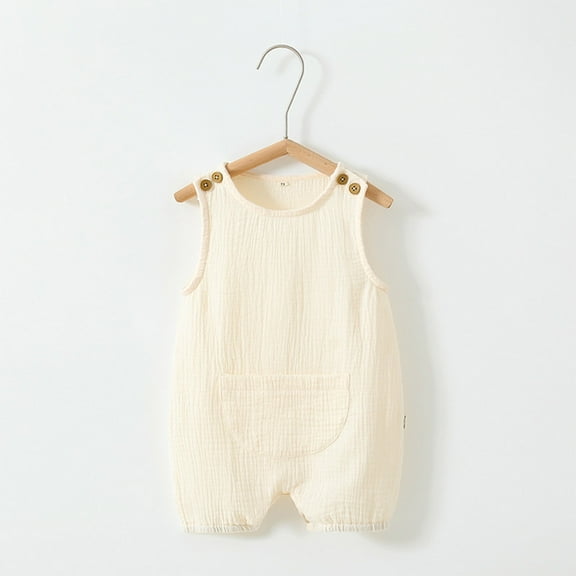 ATOGUTA Baby Girls' Bodysuits New Sleeveless Tank Thin Bodysuit Onesie White, Sizes 0-12M