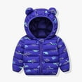 thumbnail image 1 of ATOGUTA Baby Girls' Outerwear Jackets & Coats Thicken Fleece Padded Hooded Puffer Jacket Coat for Kids Blue, Size 12M-5T, 1 of 5