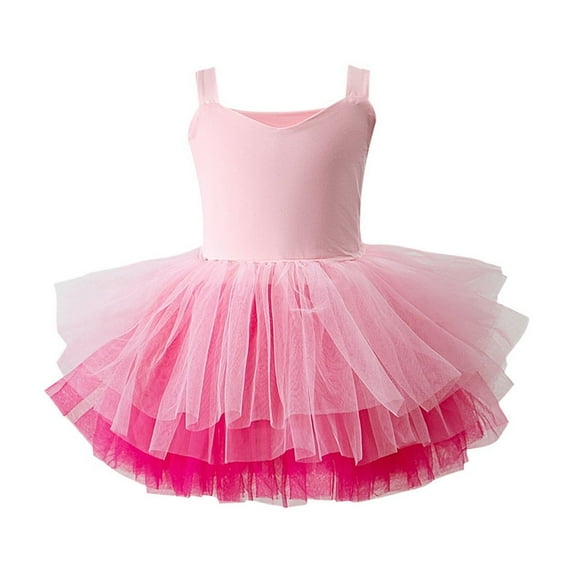 ATOGUTA Baby Onesies Ballet Tutu Dress Straps Leotards Ballerina Outfit Dance Outfits for Kids Pink, 6M-3T