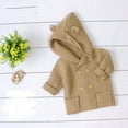 thumbnail image 1 of ATOGUTA Baby Winter Coat Cute Ears Knit Jumper Tops Warm Coat Clothes Brown, Size 3M-24M, 1 of 4