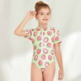 thumbnail image 1 of ATOGUTA Bathing Suit Girl Flower Print Short Sleeve Surfing One-piece Swimsuit Bathing Suit Swimming Suit Yellow, Sizes 8-14, 1 of 5