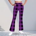 thumbnail image 1 of ATOGUTA Bell Bottom Leggings For Girls High Waisted Casual Kids Plaid Warm Fleece Flare Leggings Size 5T-16, Purple, 1 of 6