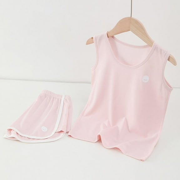 ATOGUTA Big Boys Outfits Kids Sleeveless Tank Top and Shorts Clothing Sets Pink, Size 2-16 Years
