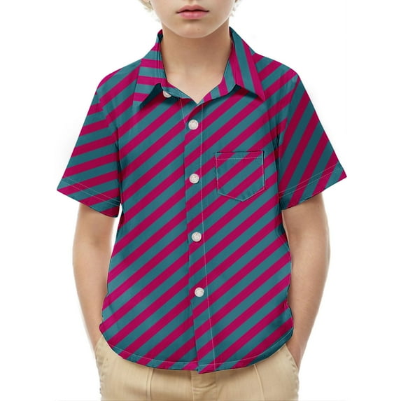 ATOGUTA Big Boys Shirts Kids Casual Button Down Shirts with Chest Pocket Purple, 2-15 Years