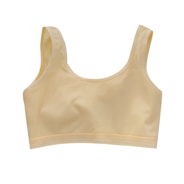 4-Pack Cotton Sports Bras For Teen Girls - Breathable Training Bras With Removable Pads