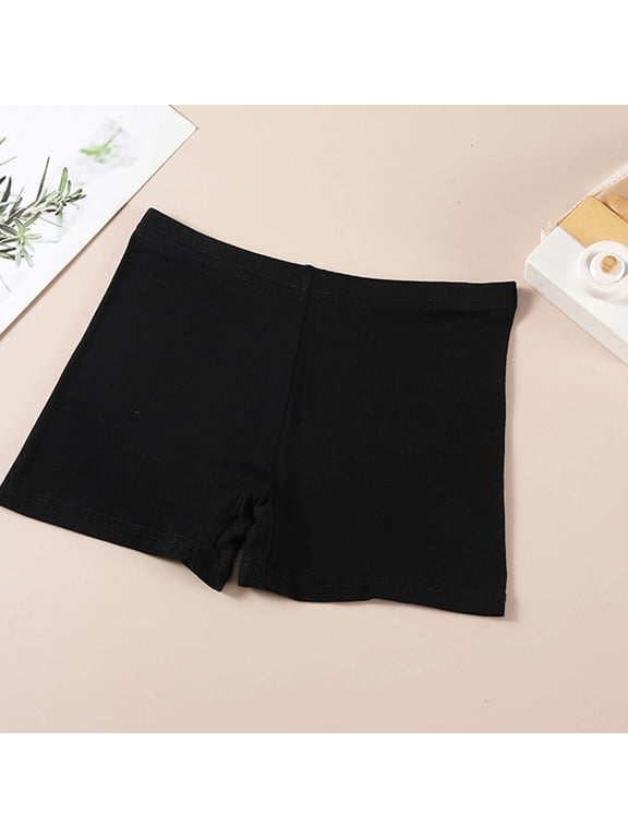 Bike Shorts for Girls Cartwheel Shorts Under Dress Dance Short Kids Biker Safety Shorts Black, Size 3T-12